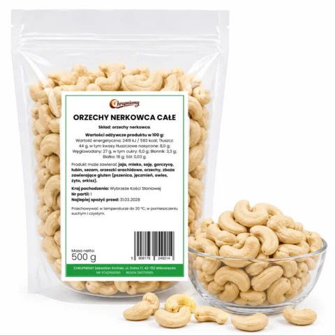 Orzechy nerkowca całe 500 g w worku strunowym – Chrupniemy