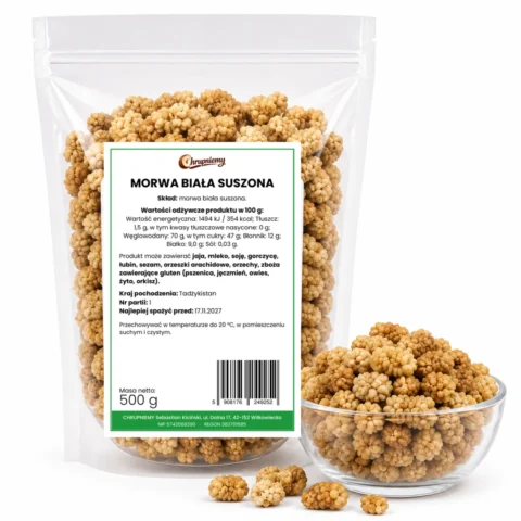 Morwa biała suszona 500 g w worku strunowym – Chrupniemy